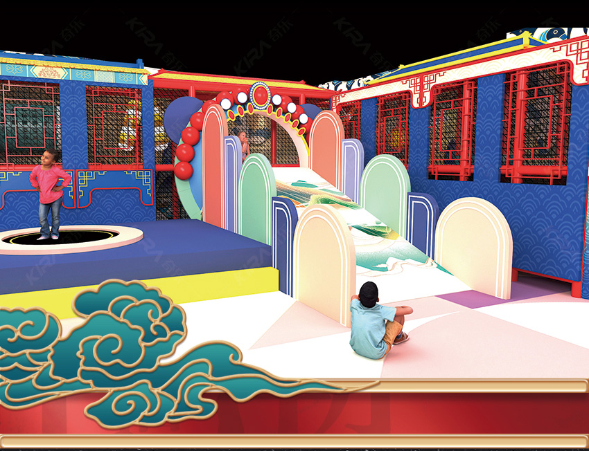 特別是在傳統(tǒng)節(jié)日中，在這樣國風(fēng)的兒童親子樂園中游玩，更有氛圍。